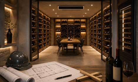 Structural preparation of a wine cellar