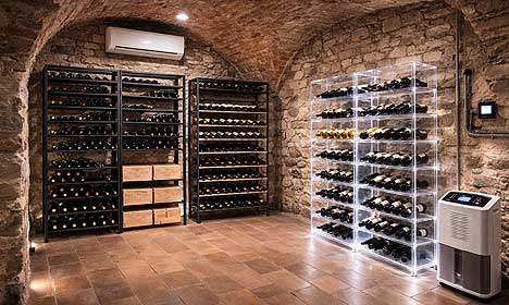 Wine storage in a damp cellar
