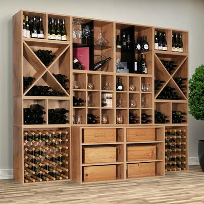 Product image for 'Module D 55 cm with 2 sliding shelves, country oak'