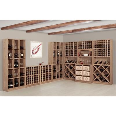Product image for 'Wine rack system PRESTIGE made of solid oak, brown stained'