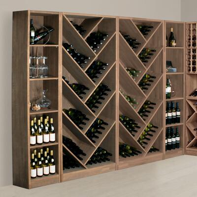 Product image for 'Wine rack system PRESTIGE made of solid oak, brown stained'