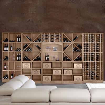 Product image for 'Wine rack system PRESTIGE made of solid oak, brown stained'