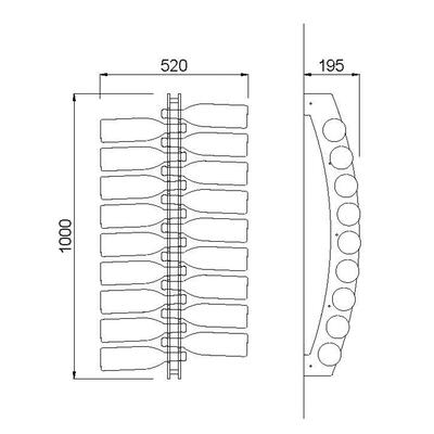 Product image for 'Wall wine rack CAPRI, acrylic'