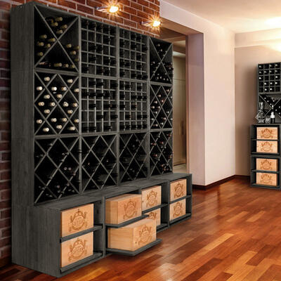 Product image for 'Wine rack system 52cm, dark brown stained'
