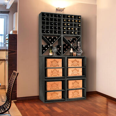 Product image for 'Wine rack system 52cm, dark brown stained'