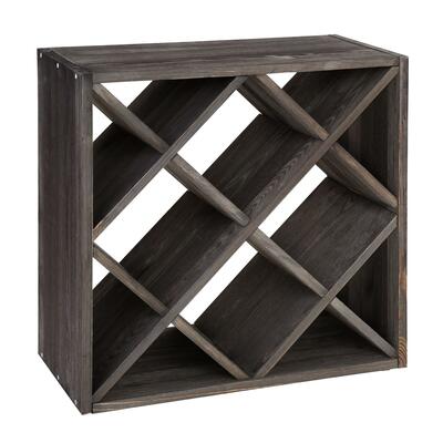 Product image for 'Wine rack 52 cm, diamond shaped inserts, brown'