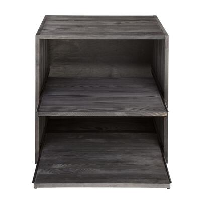 Product image for 'Wine rack 52 cm, module with sliding shelves, brown stained'