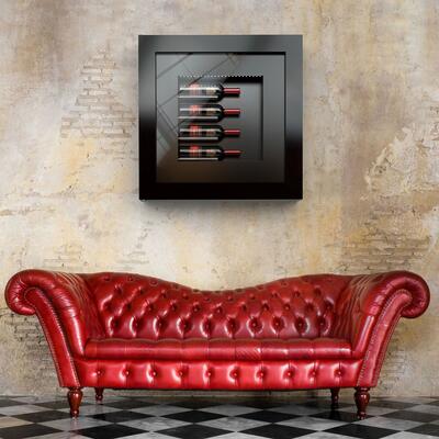 Product image for 'Climatised wall wine rack for 4 bottles, model 5'