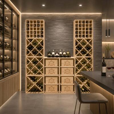 Product image for 'CUBE 52 wine rack system,untreated wood'