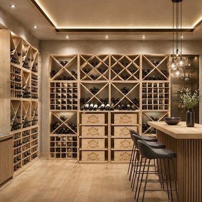 Product image for 'CUBE 52 wine rack system,untreated wood'