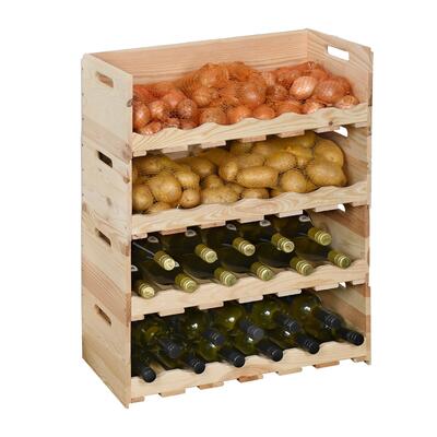 Product image for 'Wine/groceries crate VIVERI, natural pinewood'