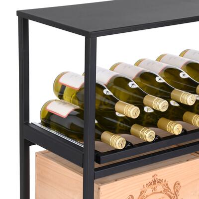 Product image for 'Metal Wine Rack BLACK PURE, Modell 14 with sliding shelves D 30 cm'