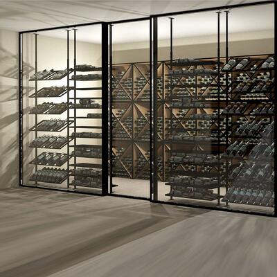 Product image for 'Wine rack BLACK PURE SELECT for ceiling mounting, model 3, height adjustable'
