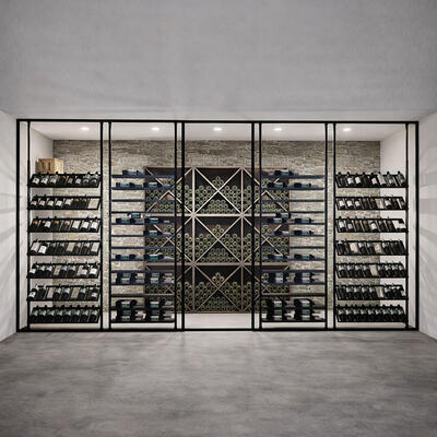 Product image for 'Metal wine rack BLACK PURE SELECT for ceiling mounting, height adjustable'