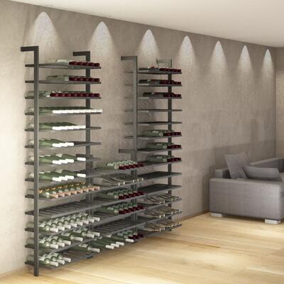 Product image for 'Metal wine rack BLACK PURE for wall mounting, H 200 cm'