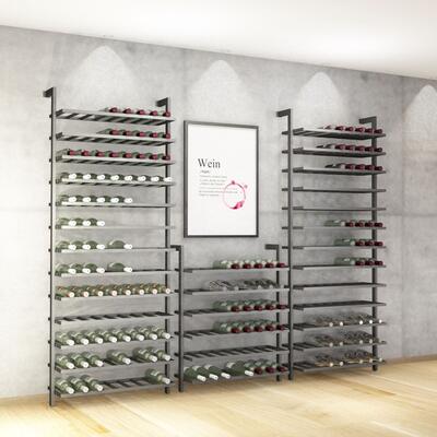 Product image for 'Metal wine rack BLACK PURE for wall mounting, H 200 cm'
