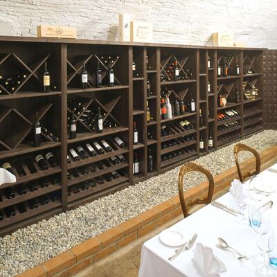 Product image for 'Wine rack system Piedmont, oak veneer, dark brown'