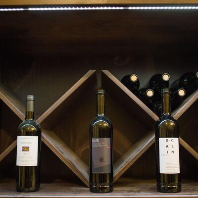 Product image for 'Wine rack system Piedmont, oak veneer, dark brown'