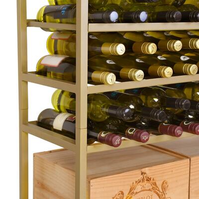 Product image for 'Metal Wine Rack BLACK PURE Model 8, gold'
