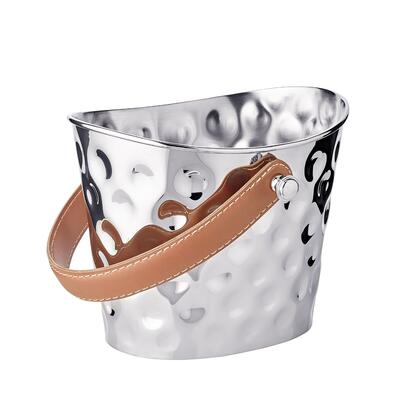 Product image for 'Wine/bottle cooler GILBERT, with leather handle, hammered'