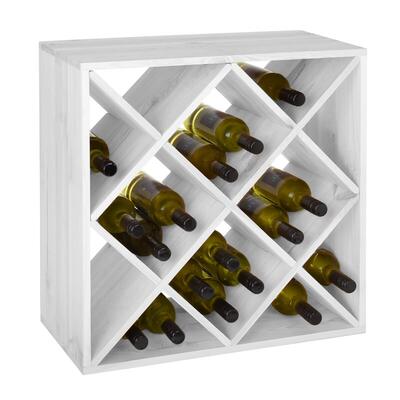 Product image for 'Weinregal 52 cm, Raute, wei� gebeizt'