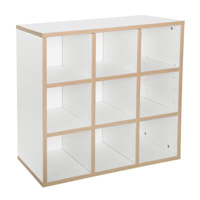 Product image for 'Module with 9 compartments alpine white/natural oak edge'