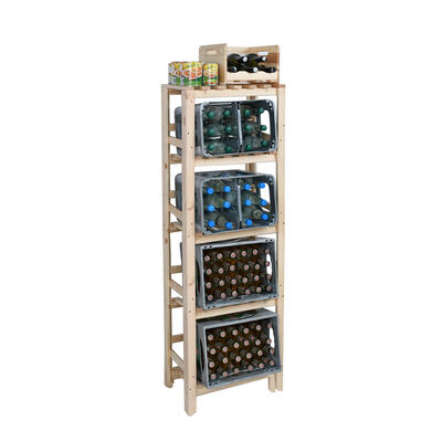 Product image for 'Beverage crate rack for 4 - 8 crates with cover plate, natural pine'