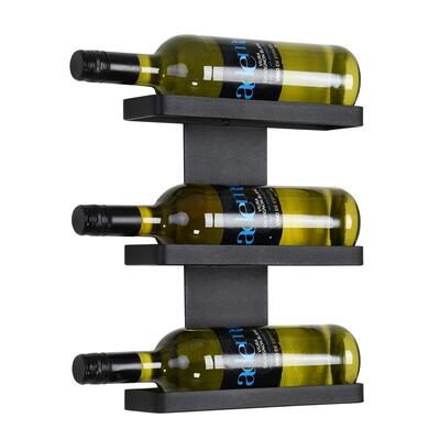 Product image for 'Black Pure wall wine rack for 3 bottles of 0.75l each'