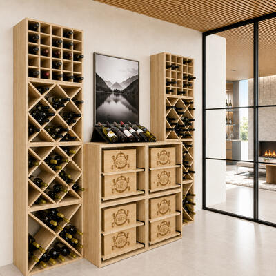 Product image for 'CUBE 52 wine rack system,untreated wood'