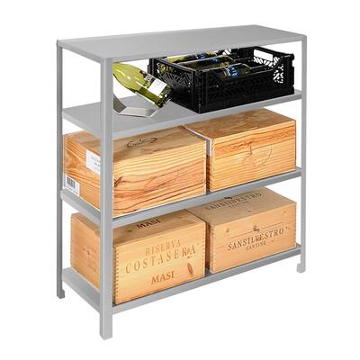 Product image for 'Metal Storage Rack BLACK PURE, Model 13, low, silver'