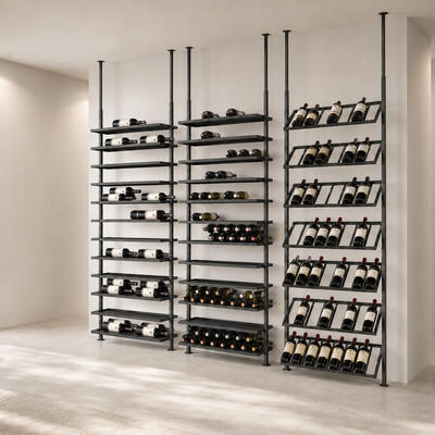 Product image for 'Metal wine rack BLACK PURE SELECT for ceiling mounting, height adjustable'
