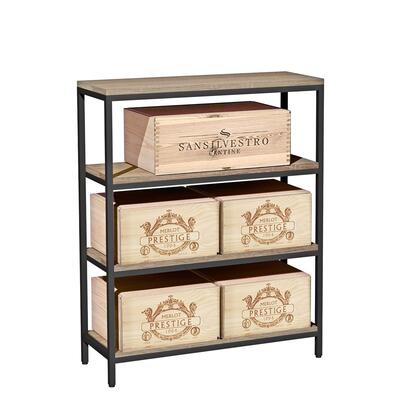 Product image for 'Metal-wood storage shelf Black Pure WOOD model 4'