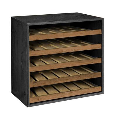 Product image for 'Shelf module D 55 cm, with bottle pull-out, ash graphite/country oak'