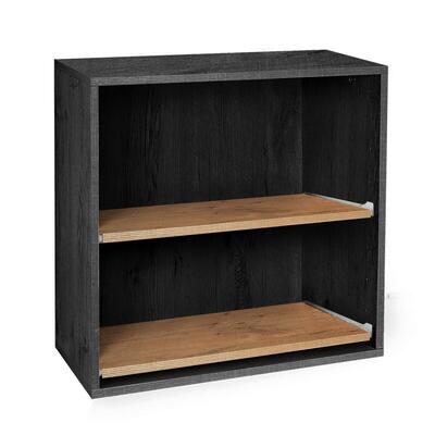 Product image for 'Shelving module with 2 pull-out shelves, ash graphite/country oak'