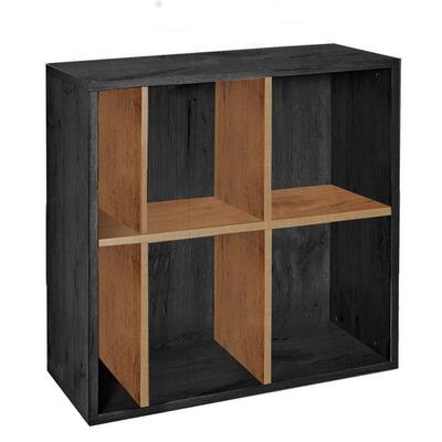 Product image for 'Shelving module with 6 compartments, ash graphite/country oak'