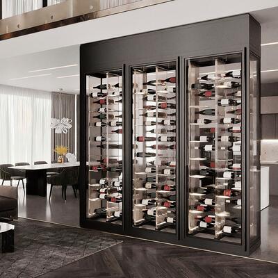 Product image for 'Vitrus glass cabinet, W 280 cm, 3 doors, acrylic shelves f. horizontal. Storage'