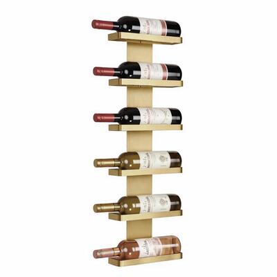 Product image for 'Wall wine rack for 6 bottles 0,75l, gold'