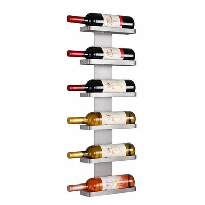 Product image for 'Wall wine rack for 6 bottles 0,75l, silver color'