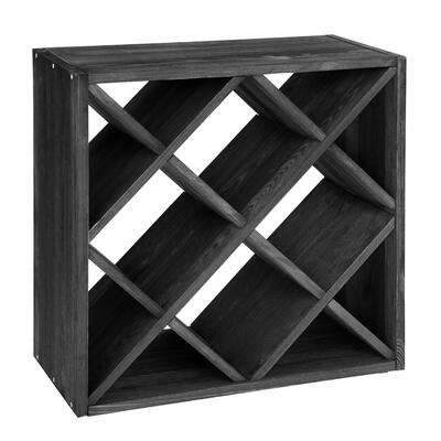 Product image for 'Wine rack 52 cm, rhombus, stained black'