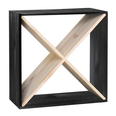 Product image for 'Wine rack 52cm, X-Cube, stained black-natural'