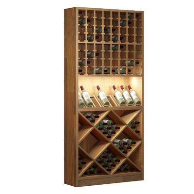 Product image for 'Wine rack PRESTIGE 3, with lighting, oak wood stained brown'