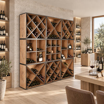 Product image for 'Wine rack system CAVEPRO, country oak with anthracite edge'