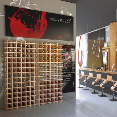 Product image for 'Wine rack system PRIMAVINO, natural wood'