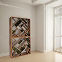 Product image for 'ZEUS wine rack, oak wood stained brown'