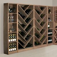 Product image for 'Wine rack system PRESTIGE made of solid oak, brown stained'