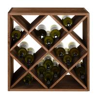 Product image for 'Wine rack 60 cm, module with diamond shaped inserts, brown'