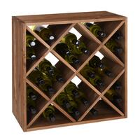 Product image for 'Wine rack 60 cm, module with diamond shaped inserts, brown'
