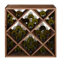 Product image for 'Wine rack 60 cm, module with diamond shaped inserts, brown'
