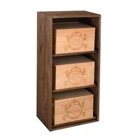 Product image for 'Wine rack BOX, sliding shelves for wine cases, brown'