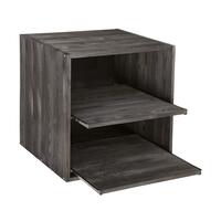 Product image for 'Wine rack 52 cm, module with sliding shelves, brown stained'